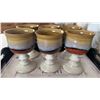 Image 4 : 6 Glazed Stoneware Goblets with Multicolour Bands