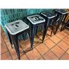 Image 11 : Qty 14 Black Metal Backless Bar Stools 12" x 12" x 31"H