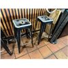 Image 14 : Qty 14 Black Metal Backless Bar Stools 12" x 12" x 31"H