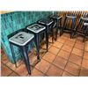 Image 3 : Qty 14 Black Metal Backless Bar Stools 12" x 12" x 31"H