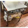 Image 1 : Rolling Kitchen Prep Table w/ Mesh Undershelves 30" x 19" x 36"H (contents not included)