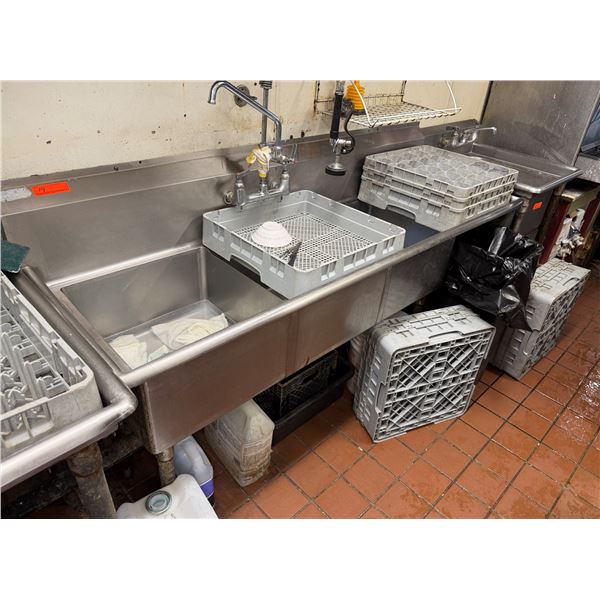 Green World TSA-3-R1 3-Basin Utility Sink w/ Faucet