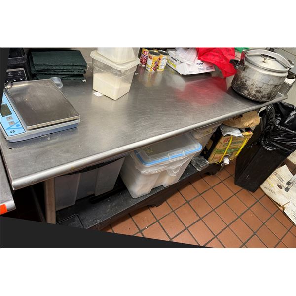 Kitchen Work Table w/ Undershelf 70" x 27" x 37"H (contents not included)