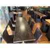 Image 1 : Qty 9 Tables w/ Pedestal Bases, Misc Sizes w/ 43 Chairs w/ Black Covers