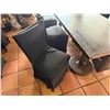Image 9 : Qty 9 Tables w/ Pedestal Bases, Misc Sizes w/ 43 Chairs w/ Black Covers