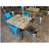 Image 2 : Qty 11 Tables w/ Pedestal Bases, Misc Sizes w/ 30 Metal Chairs