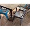 Image 32 : Qty 11 Tables w/ Pedestal Bases, Misc Sizes w/ 30 Metal Chairs
