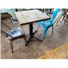 Image 7 : Qty 11 Tables w/ Pedestal Bases, Misc Sizes w/ 30 Metal Chairs