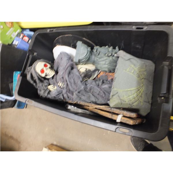 Tote Of Assorted Halloween Decorations