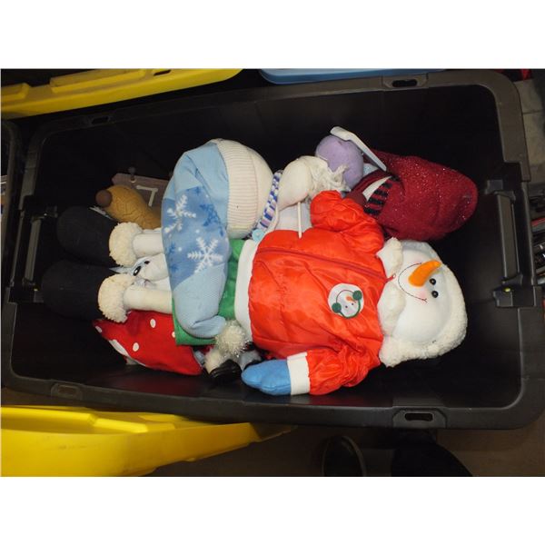 Tote Of Assorted Christmas Decorations