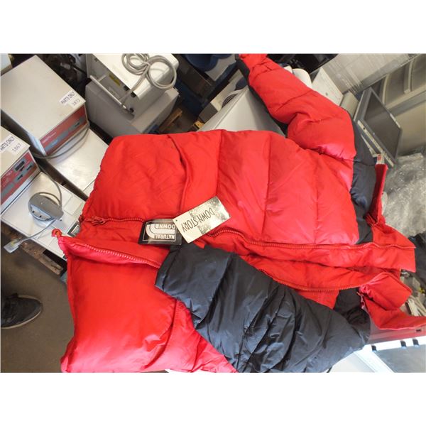 Large Down Filled Winter Coat w/ Oilers Tote