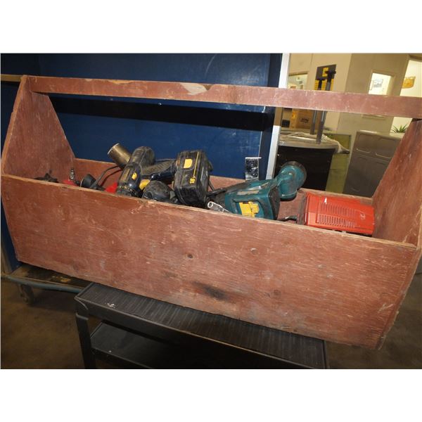 Wooden Tool Box w/ assorted Tools