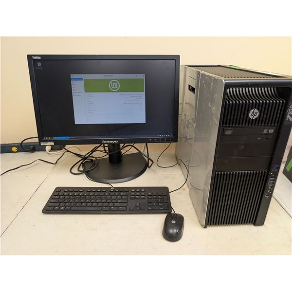 ORDI HP Z820 XEON E5-2620 nVidia QUADRO K2000 32G 250GB SSD LINUX & 24" LENOVO MONITOR