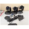Image 1 : SET OF 3 LOGITECH SURVEILANCE CAMERAS *1 CAM HAS DAMAGED SERVO*