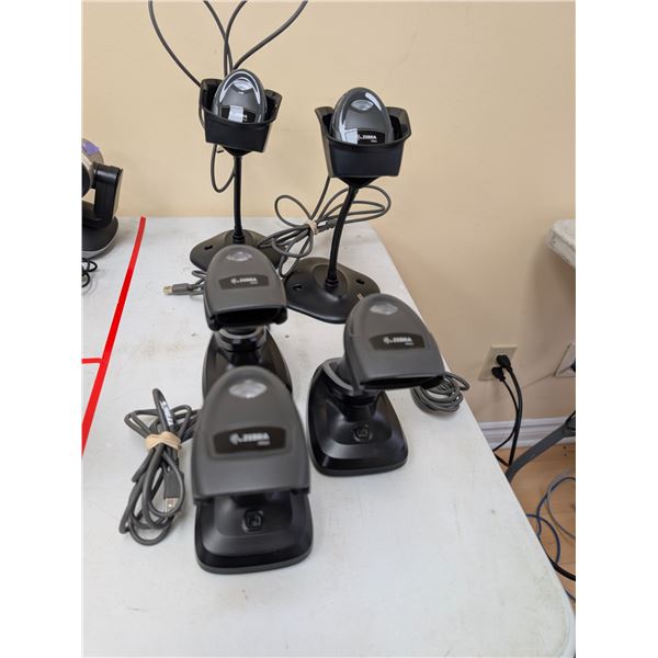 LOT OF 5 ASSORTED ZEBRA BAR CODE SCANNERS