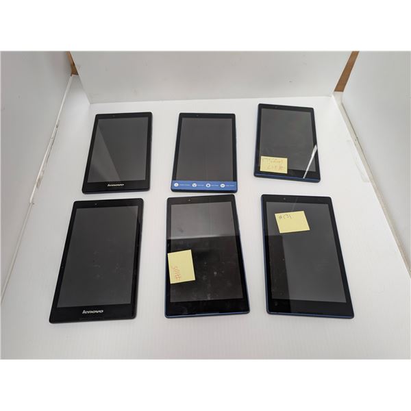 LOT OF 6 7: LENOVO ANDROID TABLETS **ACTIVATION LOCKOUT**