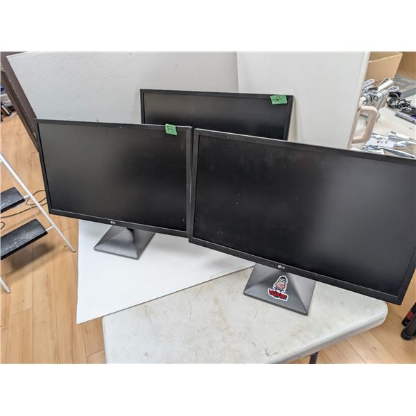 LOT OF 3 24" LG MONITORS #24BK430M-B *MISSING POWER CABLES*