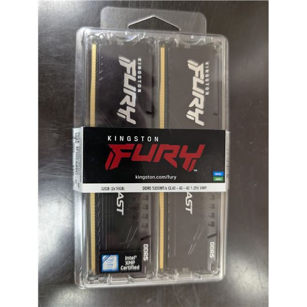 *NEW* DDR5 MEMORY KINGSTON FURY 5200MHz CL40 32GB KIT #KF552C40BBK2-32 *CURRENT RETAIL: $815 CAD*