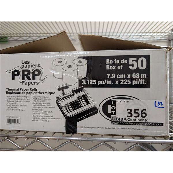 LOT DE 33 ROULEAUX DE PAPIER THERMIQUE POUR RECUS
