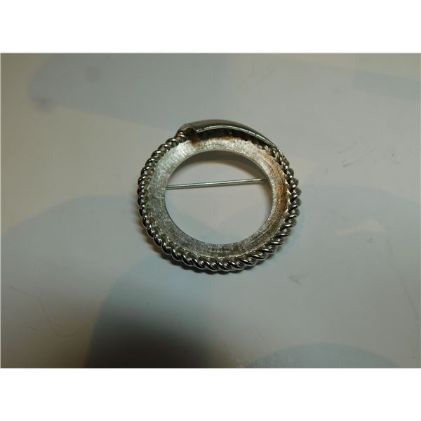 CORO SILVERTONE VINTAGE BROACH SIGNED
