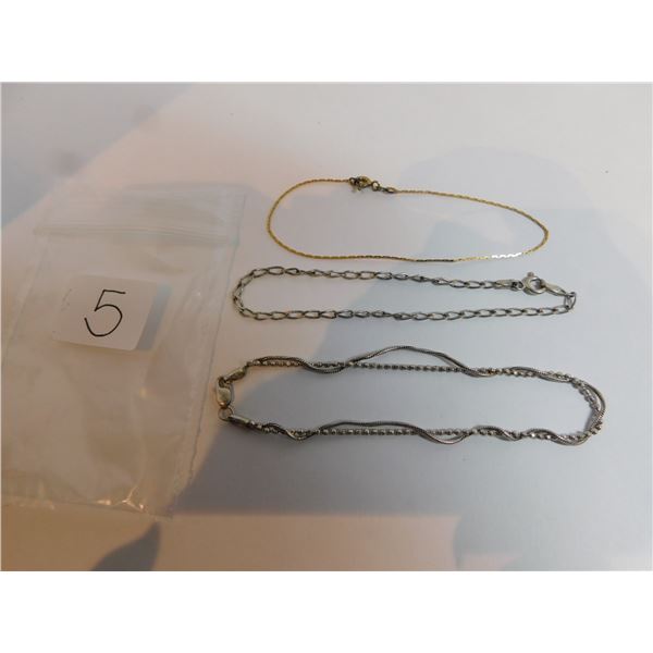 3-STERLING SILVER BRACELETS