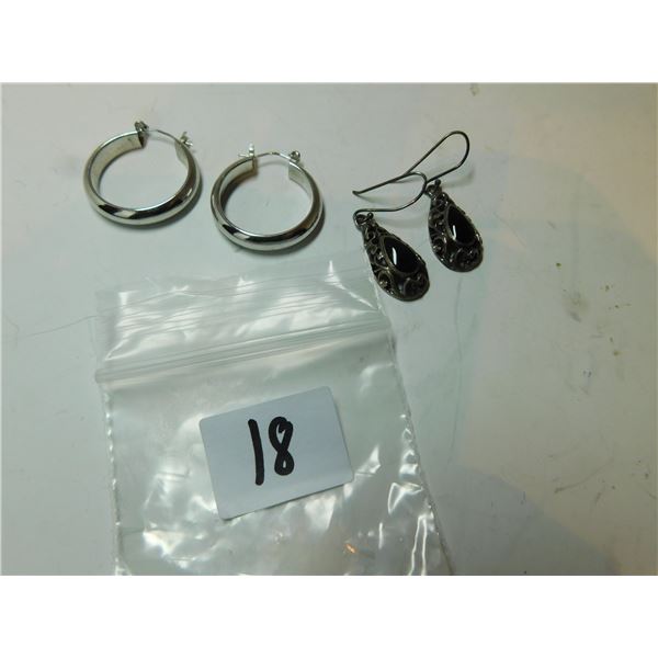2-PAIRS OF STERLING PIERCED EARINGS 8.8G