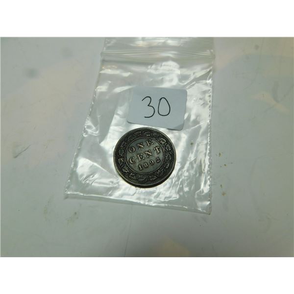 1892 LARGE CENT VF