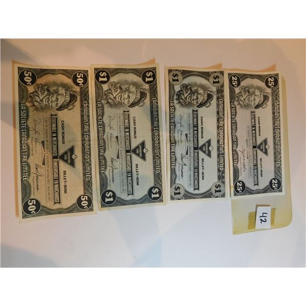 VINTAGE CANADIAN TIRE MONEY