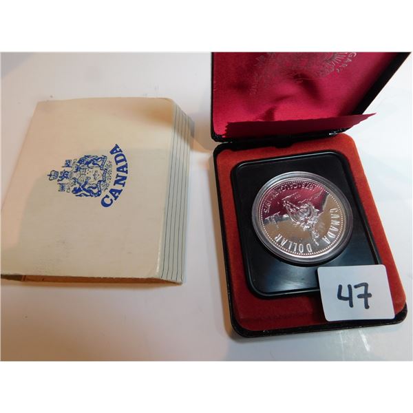 1975 CANADIAN SILVER DOLLAR .500 SILVER, 0.375OZ ASW