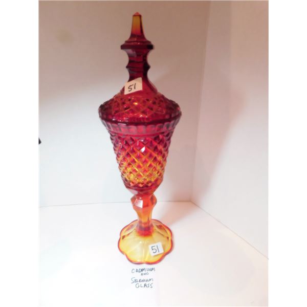 AMBERINA HARVEST GRAPE APOTHECARY CADMIUM/SELENIUM 15” TALL