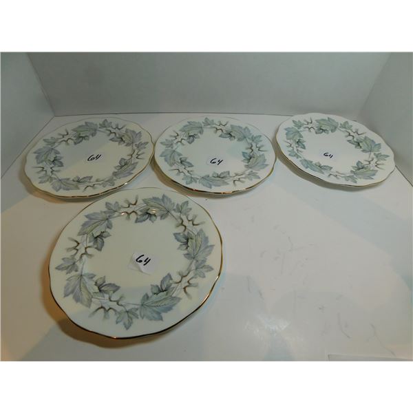 ROYAL ALBERT, SILVER MAPLE, 4 SANDWICH PLATES