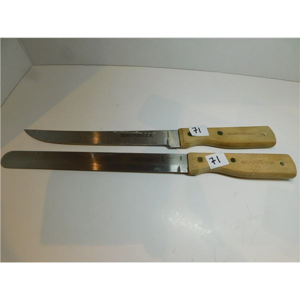 2-WELLINGTON SWORD 8.5” CARVER AND 9.25” HAM KNIVES