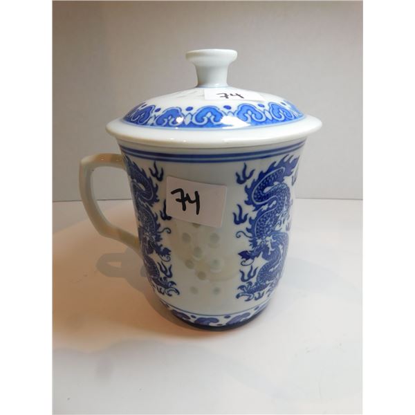 ORIENTAL DRAGON LIDDED COFFEE/TEA MUG