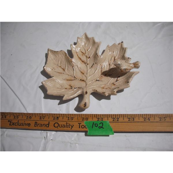 Cast Iron Maple Leaf Dish, 7”