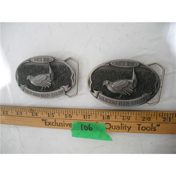 (2) Sask Wildlife Federation Belt Buckles, #’s 674 & 1355/1500