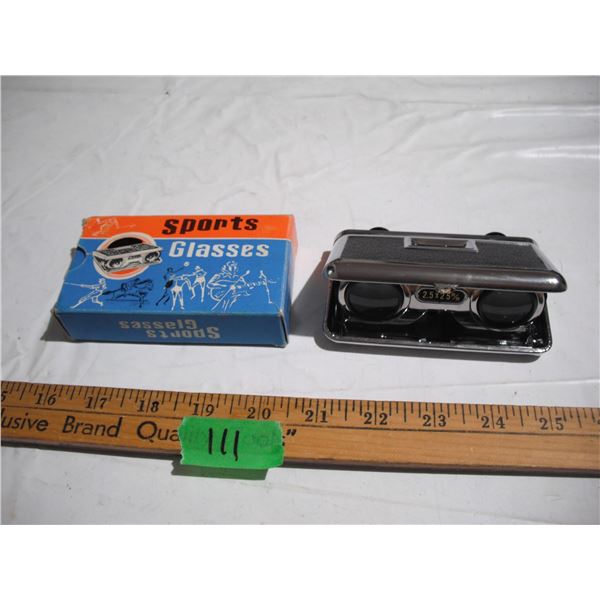 Vintage Sports Glasses w/ Box.  2.5x25mm Crystar Lens