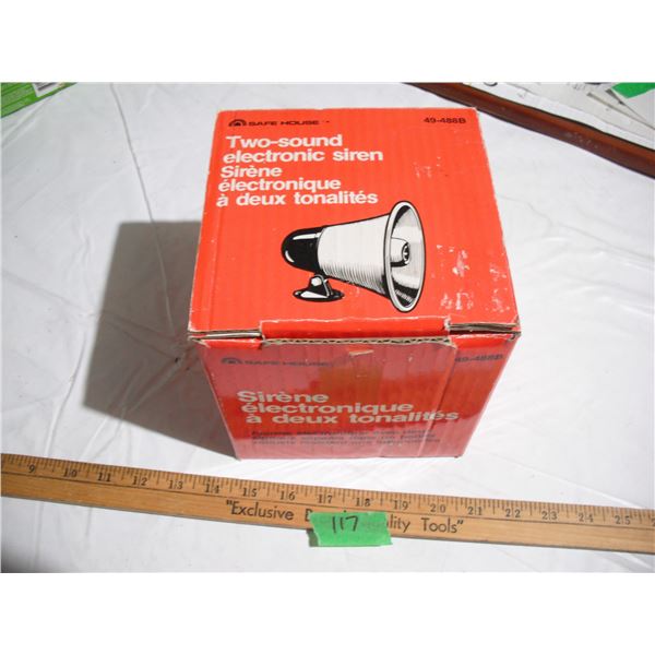 Safe House Two-Sound Electronic Siren w/ Box and Manual – Looks to be NOS