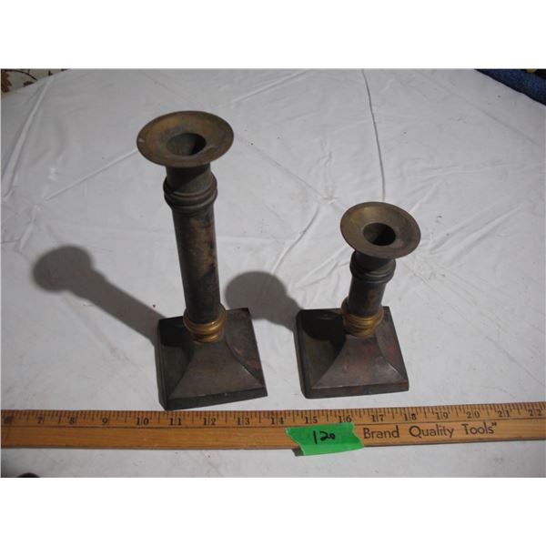(2) Brass Candlestick Holders