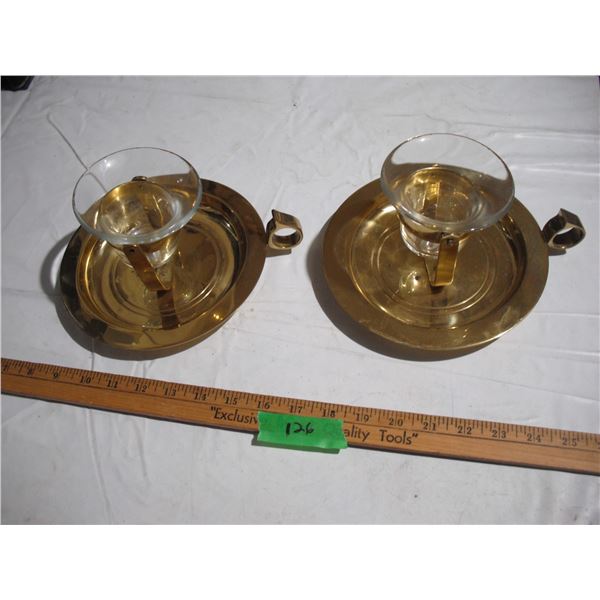 Vintage Brass Nautical Swinging Candlesticks
