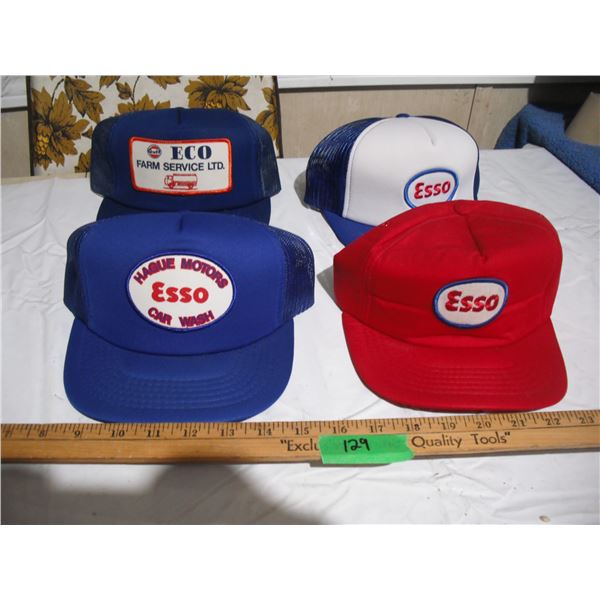 (4) Vintage Esso Trucker Caps