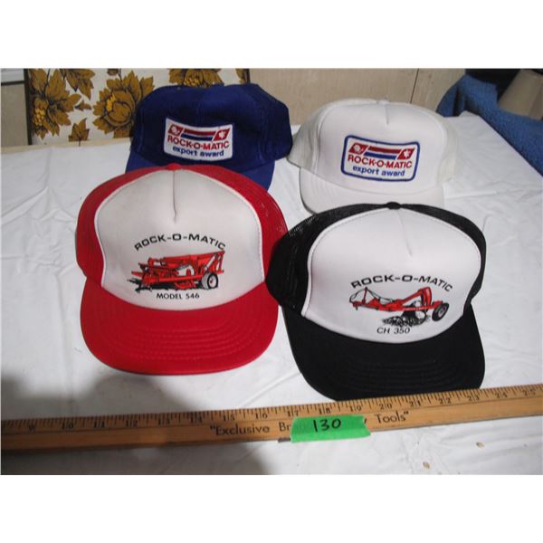 (4) Vintage Rock-O-Matic Trucker Caps