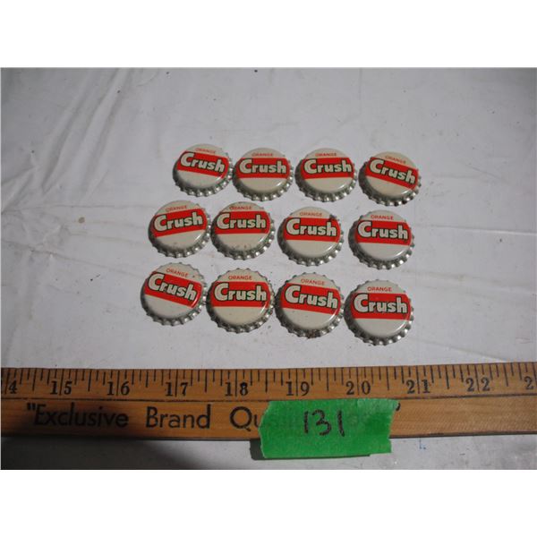 (12) Unused Cork-Lined Orange Crush Bottle Caps