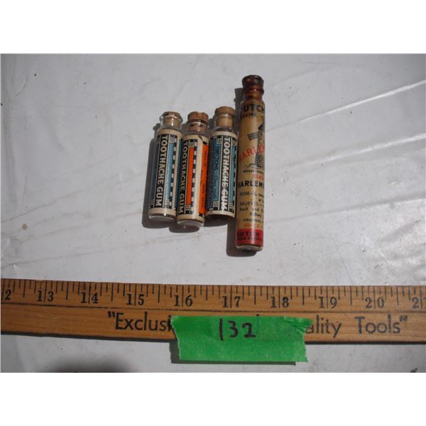 (4) Vintage Medicine Bottles (3 from Sask – Wilkie Sask bottle broken)