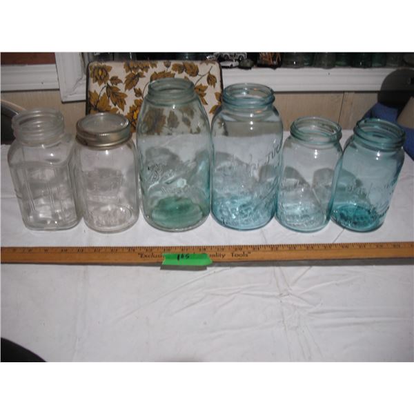 (6) Vintage Mason Jars