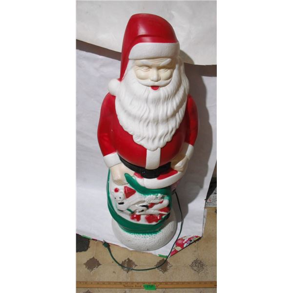 1988 Santa Claus Blow Mold Ornament, 42” tall