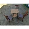 Image 1 : (3) Vintage Chair and (1) Table. (Table Height 29")