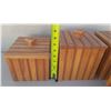 Image 2 : Set of (4) Vintage Wooden Kitchen Cannisters.