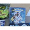 Image 4 : Collection of vintage items including Walt Disney VHS tapes, record albums, a cassette tape, and an 