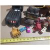 Image 2 : Assorted vintage and loose toys, including die-cast cars, toy trucks, a stationary steam engine, and