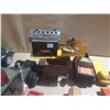Image 5 : Assorted vintage and loose toys, including die-cast cars, toy trucks, a stationary steam engine, and